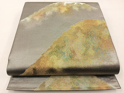 平和屋着物◎六通柄袋帯　遠山　金銀糸　引箔　正絹　逸品　BAAW9520hj