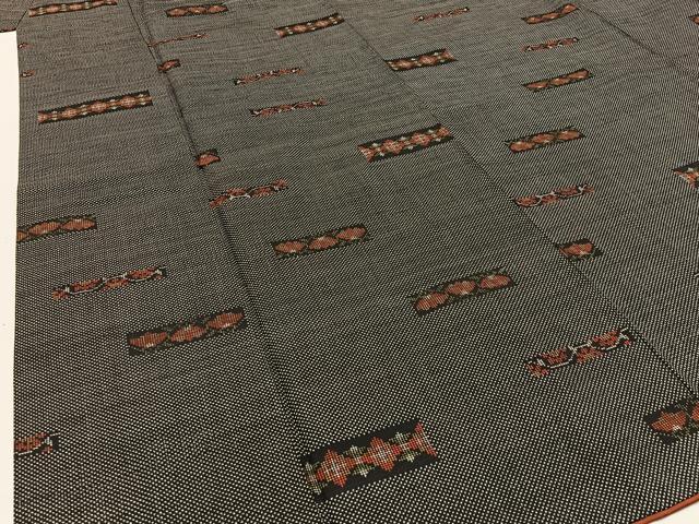 平和屋着物■本場大島紬 7マルキ 横段花文 正絹 逸品 BAAW9535hj