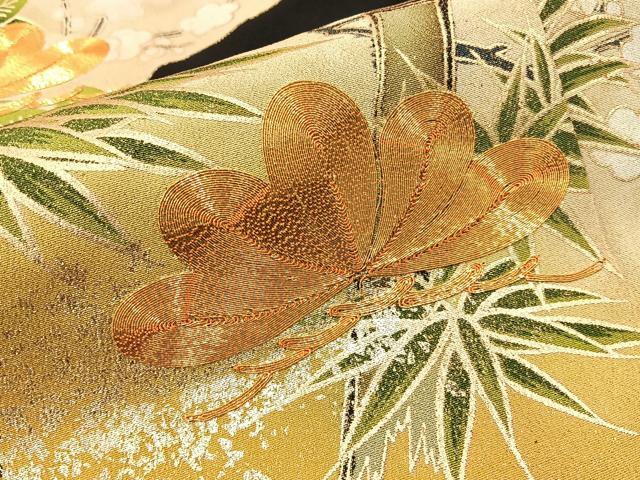平和屋着物■豪華黒留袖 駒刺繍 松竹梅 金彩 正絹 逸品 BAAW9547hj