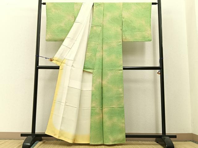 平和屋着物□上質な小紋 鹿の子文様 暈し染め 正絹 逸品 BAAW9549hj
