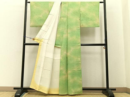 平和屋着物■上質な小紋 鹿の子文様 暈し染め 正絹 逸品 BAAW9549hj