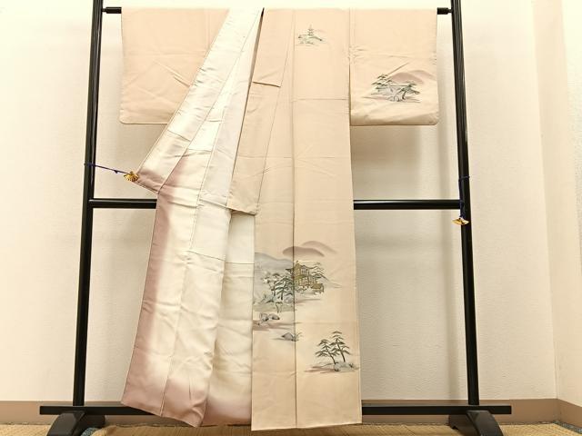平和屋着物■訪問着 金閣寺 暈し染め 正絹 逸品 BAAW9551hj