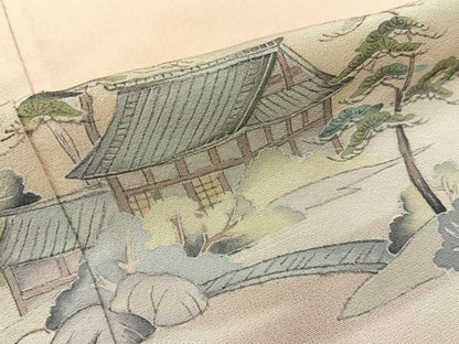 平和屋着物■訪問着 金閣寺 暈し染め 正絹 逸品 BAAW9551hj