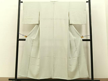 平和屋着物■上質な色無地 白緑色 正絹 逸品 BAAW9554hj