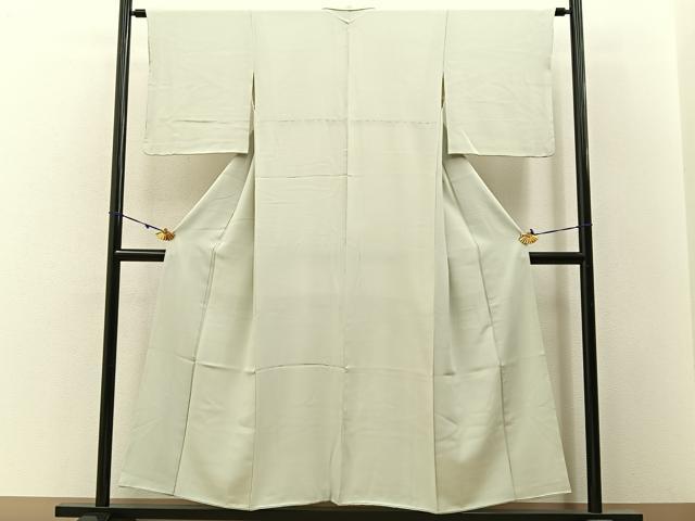 平和屋着物■上質な色無地 白緑色 正絹 逸品 BAAW9554hj