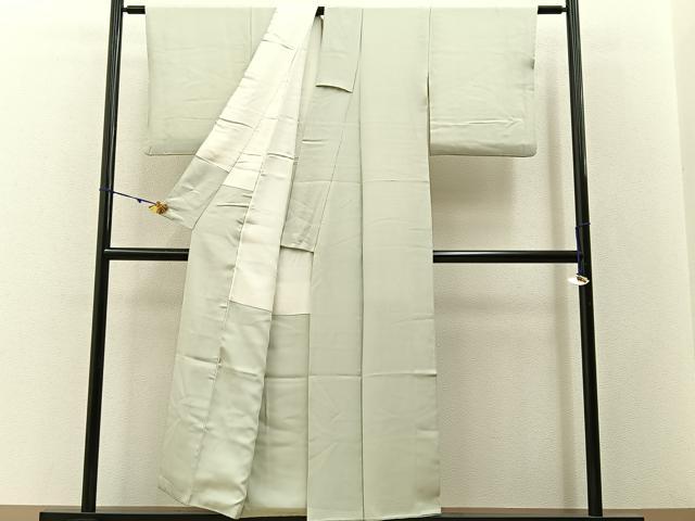 平和屋着物■上質な色無地 白緑色 正絹 逸品 BAAW9554hj