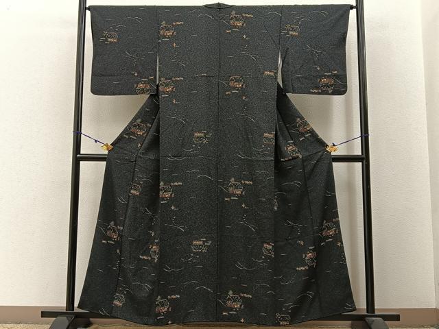 平和屋着物▽上質な小紋　単衣　霞文　たたき染め　正絹　逸品　AABB2074fy 平和屋着物□上質な小紋 霞花文 正絹 逸品 AABI3949sxの通販 by 平和屋