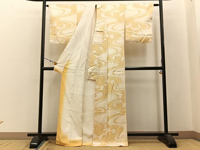 平和屋着物■上質な小紋 流水鹿の子梅文 正絹 逸品 BAAW9560hj