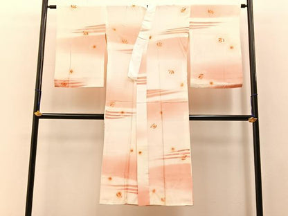 平和屋着物■長襦袢 無双仕立て 絞り 舞花文 暈し染め 正絹 逸品 BAAW9566hj