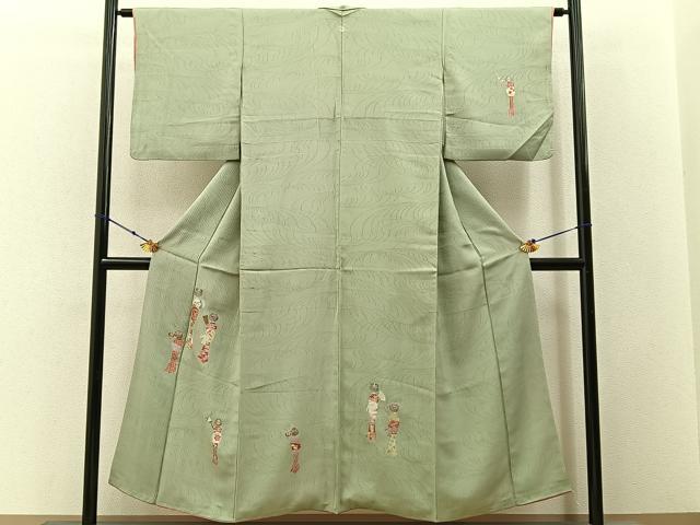 平和屋着物■訪問着 人物文 金銀彩 正絹 逸品 BAAW9567hj