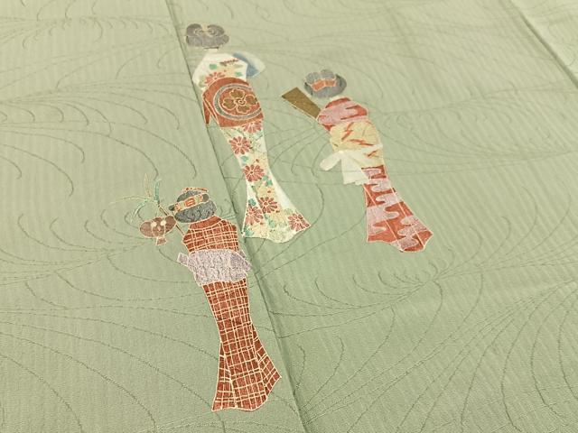 平和屋着物■訪問着 人物文 金銀彩 正絹 逸品 BAAW9567hj