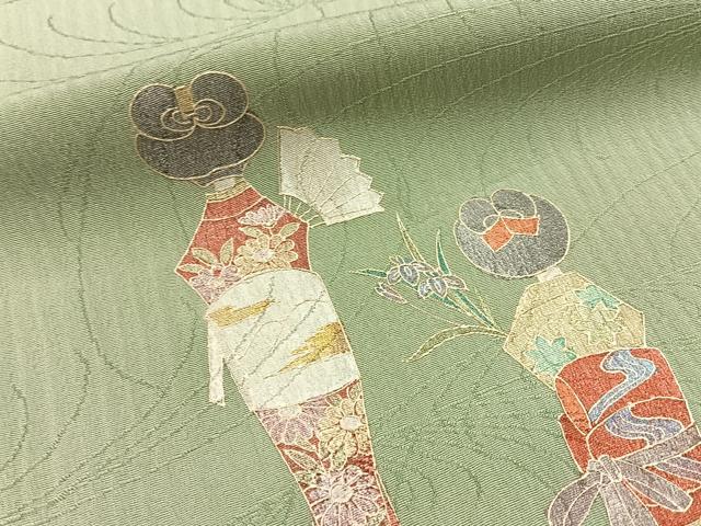 平和屋着物■訪問着 人物文 金銀彩 正絹 逸品 BAAW9567hj