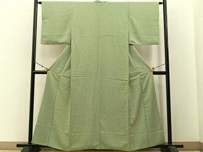 平和屋着物■上質な小紋 麻の葉文様 正絹 逸品 BAAW9568hj