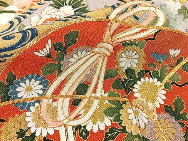 平和屋着物■豪華黒留袖 駒刺繍 蒔絵文箱花鳥文 金彩 正絹 逸品 BAAW9580hj