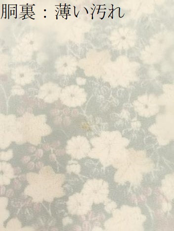 平和屋着物■上質な小紋 草花文 鬼しぼ縮緬 正絹 逸品 BAAW9581hj