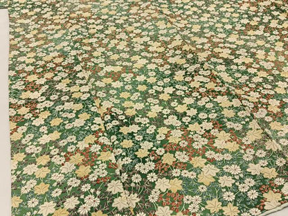 平和屋着物■上質な小紋 草花文 鬼しぼ縮緬 正絹 逸品 BAAW9581hj