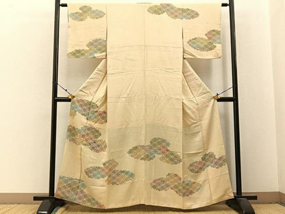 平和屋着物■訪問着 雲取花菱文 正絹 逸品 BAAW9586hj