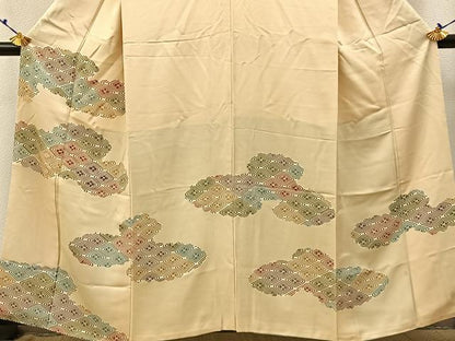 平和屋着物■訪問着 雲取花菱文 正絹 逸品 BAAW9586hj