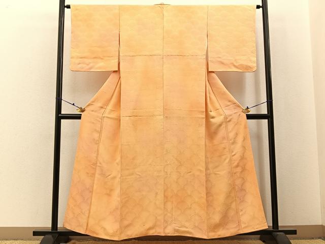 平和屋着物■上質な小紋 菊青海波地紋 暈し染め 正絹 逸品 BAAW9587hj