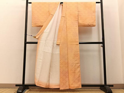 平和屋着物■上質な小紋 菊青海波地紋 暈し染め 正絹 逸品 BAAW9587hj