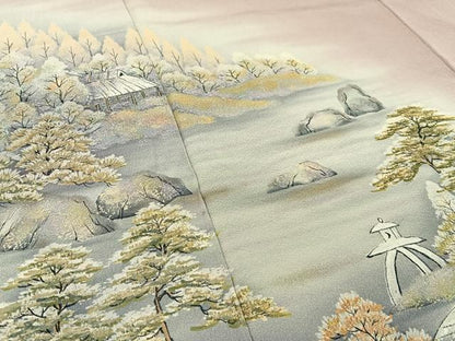 平和屋着物■訪問着 作家物 手描き 御所解文 暈し染め 金彩 正絹 逸品 BAAW9588hj