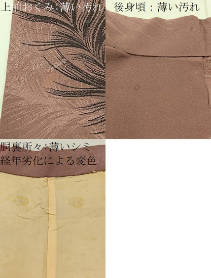 平和屋着物■上質なお召 寿光織 孔雀羽 金銀糸 正絹 逸品 BAAW9590hj