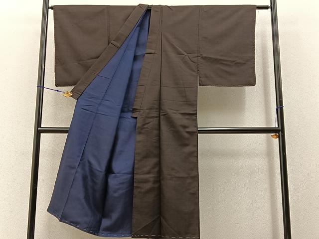 平和屋着物■男性 紬 格子柄 正絹 逸品 未使用 BAAW9591hj