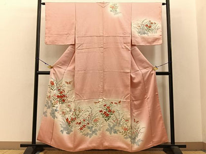 平和屋着物■訪問着 花蝶文 暈し染め 金彩 正絹 逸品 BAAW9593hj