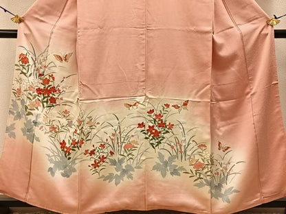 平和屋着物■訪問着 花蝶文 暈し染め 金彩 正絹 逸品 BAAW9593hj