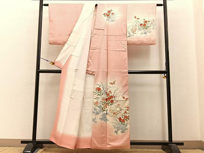 平和屋着物■訪問着 花蝶文 暈し染め 金彩 正絹 逸品 BAAW9593hj