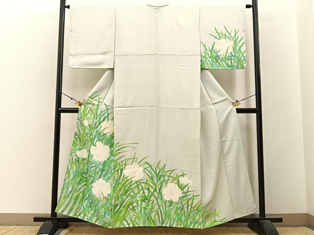 訪問着　手描き　草花文　正絹 平和屋着物□訪問着 手描き 草花文 正絹 逸品 BAAW9594hj
