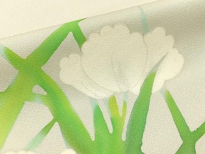 平和屋着物■訪問着 手描き 草花文 正絹 逸品 BAAW9594hj