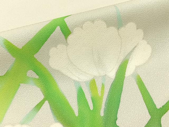 平和屋着物■訪問着 手描き 草花文 正絹 逸品 BAAW9594hj