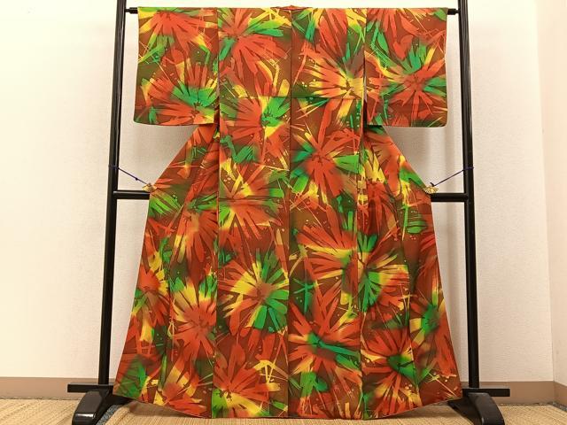 平和屋着物■上質な小紋 抽象文様 正絹 逸品 BAAW9595hj
