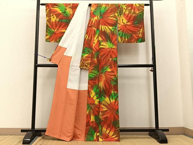 平和屋着物■上質な小紋 抽象文様 正絹 逸品 BAAW9595hj