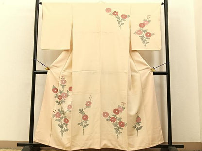 平和屋着物■訪問着 刺繍 菊 金彩 正絹 逸品 BAAW9597hj