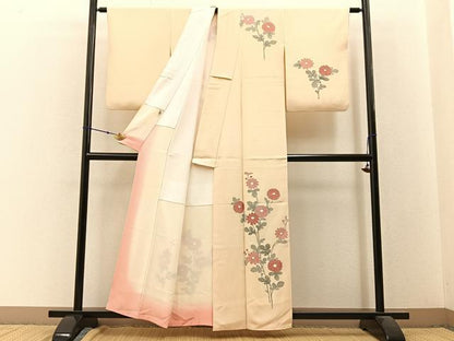 平和屋着物■訪問着 刺繍 菊 金彩 正絹 逸品 BAAW9597hj