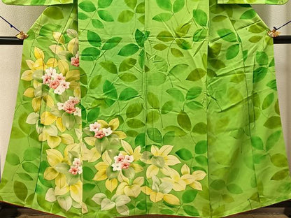 平和屋着物■訪問着 手描き 草花文 正絹 逸品 BAAW9600hj