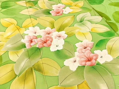 平和屋着物■訪問着 手描き 草花文 正絹 逸品 BAAW9600hj