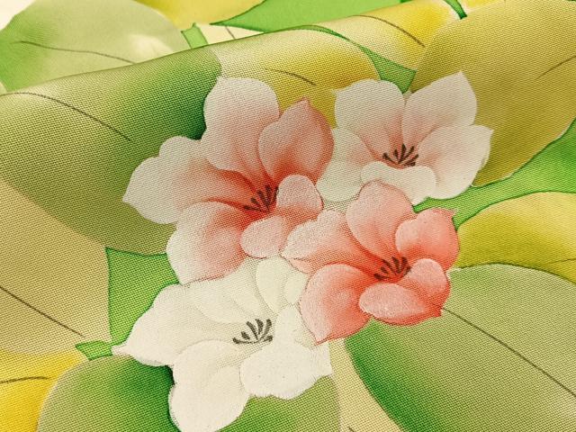 平和屋着物■訪問着 手描き 草花文 正絹 逸品 BAAW9600hj