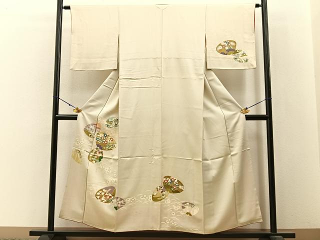 平和屋着物■訪問着 貝合わせ花文 正絹 逸品 BAAW9601hj
