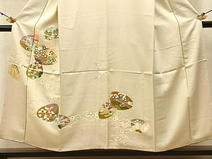 平和屋着物■訪問着 貝合わせ花文 正絹 逸品 BAAW9601hj