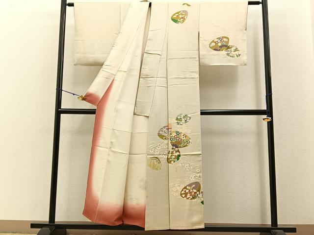 平和屋着物■訪問着 貝合わせ花文 正絹 逸品 BAAW9601hj