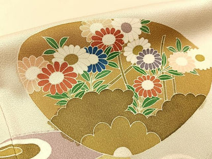 平和屋着物■訪問着 貝合わせ花文 正絹 逸品 BAAW9601hj
