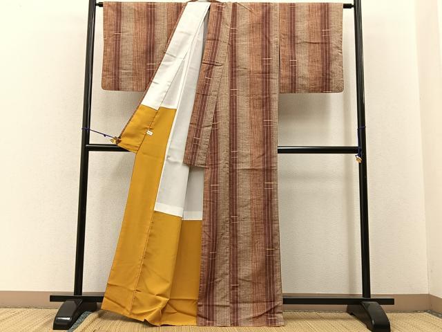 平和屋着物□上質な紬 縞 正絹 逸品 BAAW9606hj