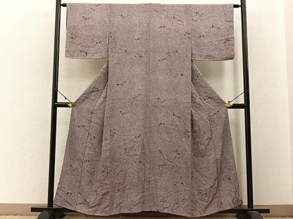 平和屋着物■上質な小紋 草花文 正絹 逸品 BAAW9608hj