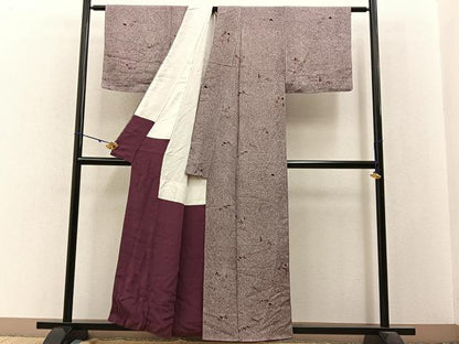 平和屋着物■上質な小紋 草花文 正絹 逸品 BAAW9608hj