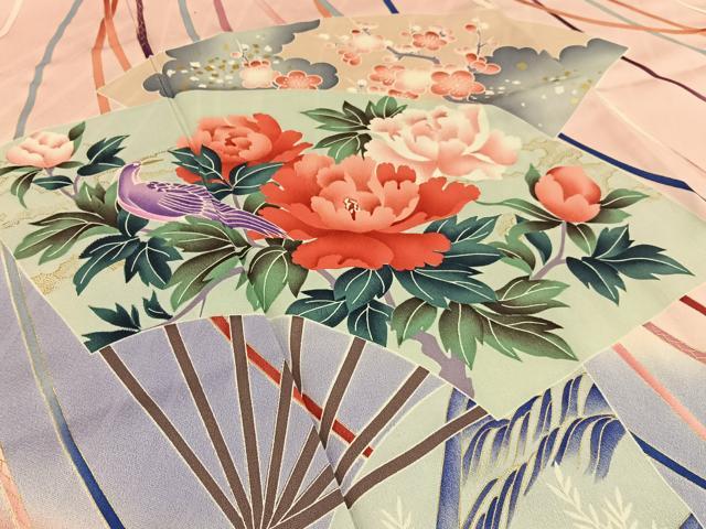 平和屋着物■豪華振袖　扇面花文　暈し染め　金彩　正絹　逸品　BAAW9610hj