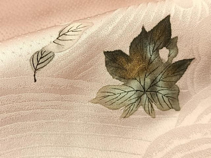 平和屋着物■訪問着 手描き 立波舞葉文 暈し染め 金彩 正絹 逸品 BAAW9629hj
