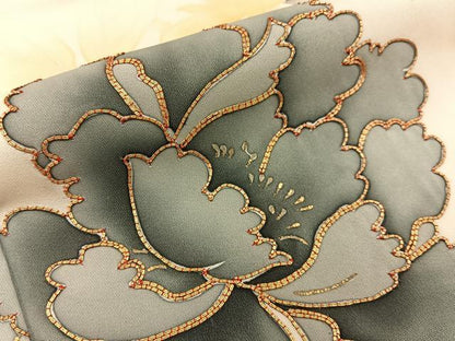 平和屋着物■訪問着　駒刺繍　牡丹　暈し染め　金彩　正絹　逸品　BAAW9630hj